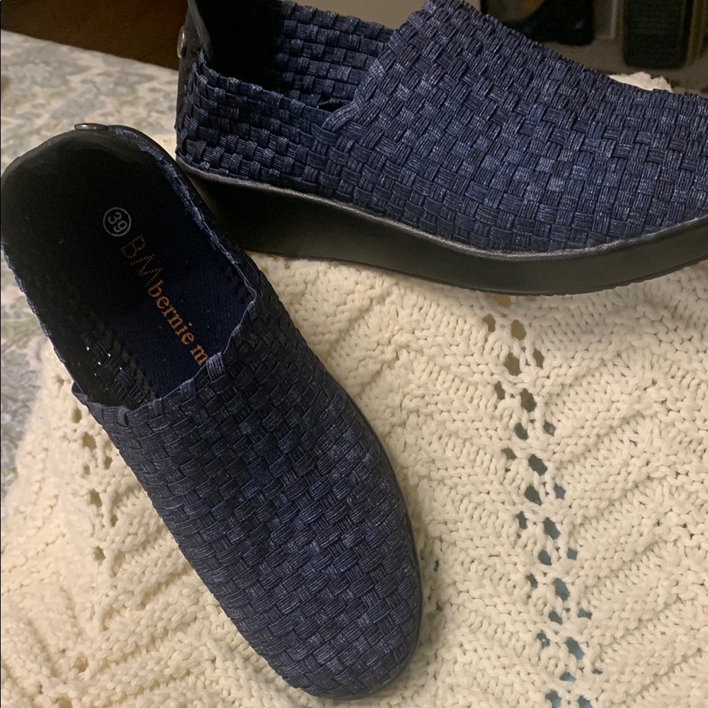 bernie mev. Blue Slip-On Woven Flats